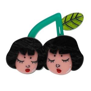 Erstwilder Cherry Twins brooch